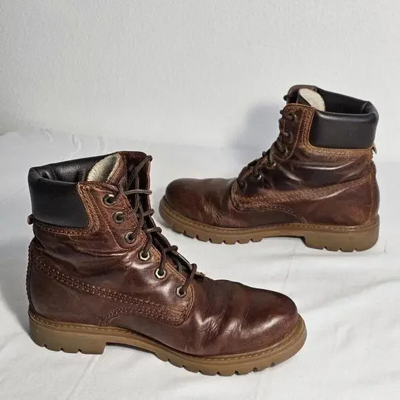 Vintage Panama Jack Brown Leather Ankle Boots Women's EU Size 38 US 7 - Picture 3 of 12